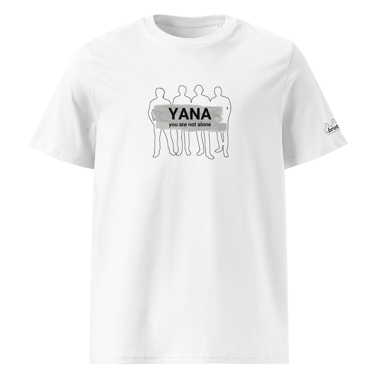 brothers YANA you are not alone - Unisex-Bio-Baumwoll-T-Shirt / weiss
