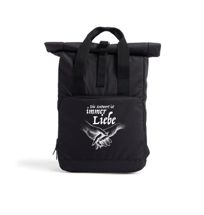 Black Antwort Recycled Twin handle Roll-Top Backpack