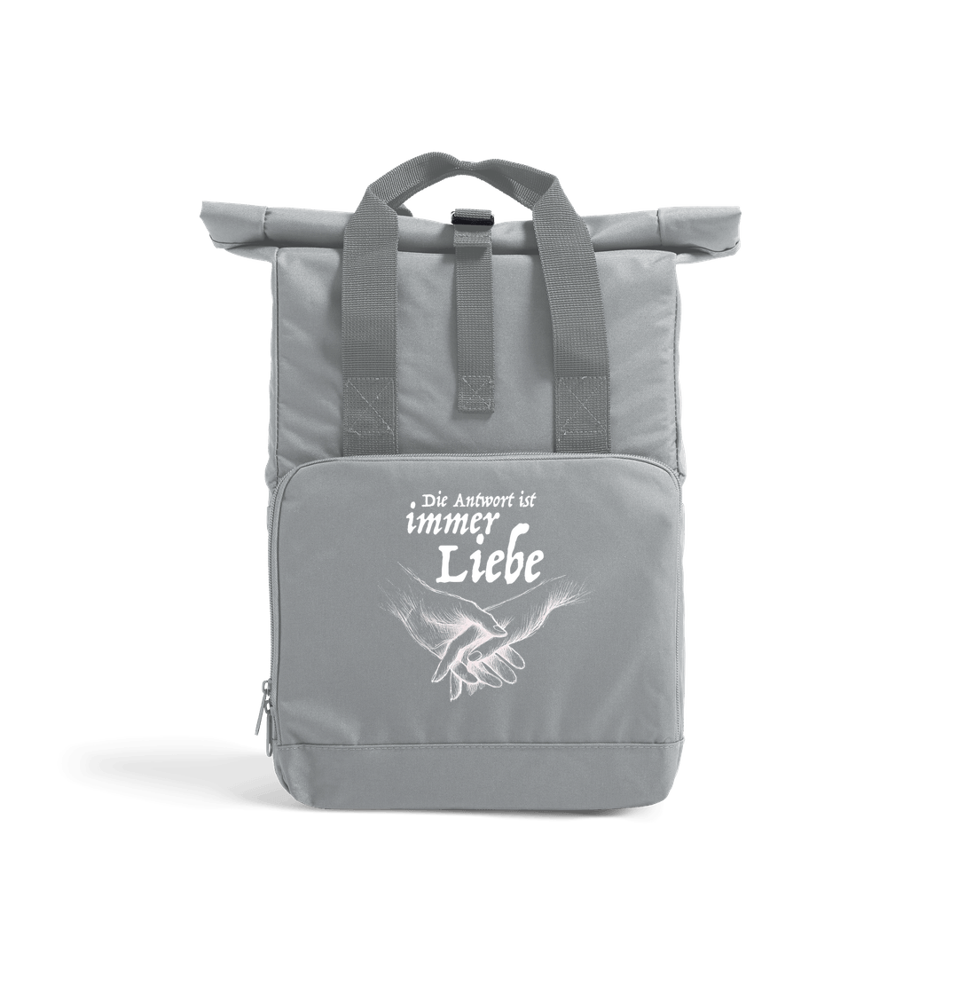 Light Grey Antwort Recycled Twin handle Roll-Top Backpack