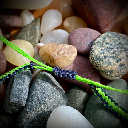 Armband - neongrün & dunkelblaues