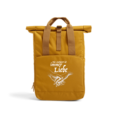 Mustard Antwort Recycled Twin handle Roll-Top Backpack