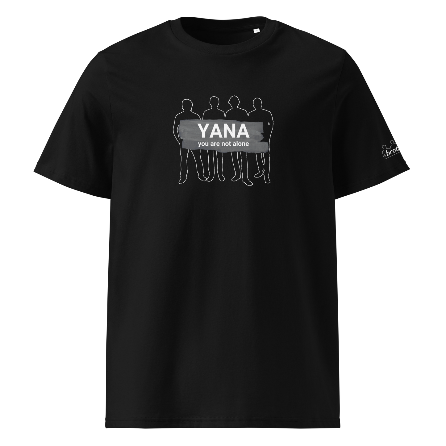 brothers YANA you are not alone - Unisex-Bio-Baumwoll-T-Shirt / schwarz