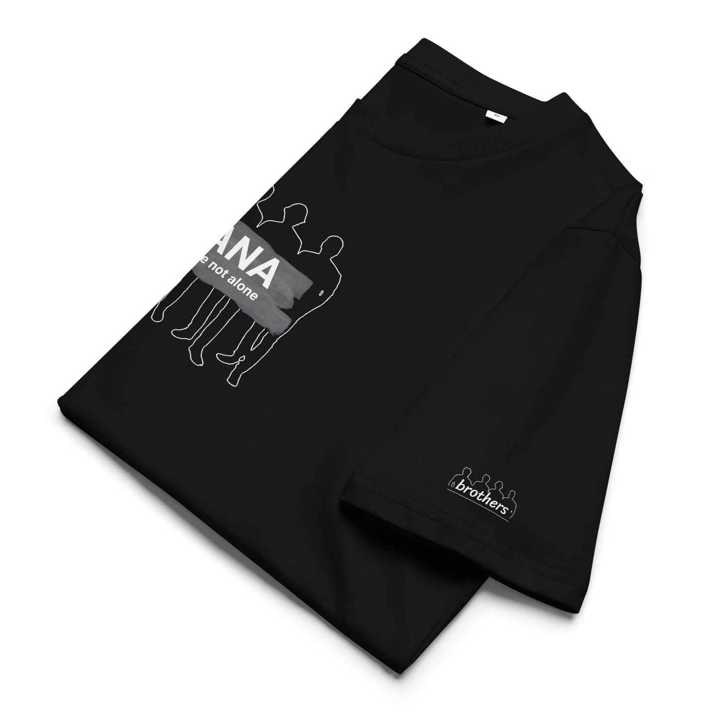 brothers YANA you are not alone - Unisex-Bio-Baumwoll-T-Shirt / schwarz