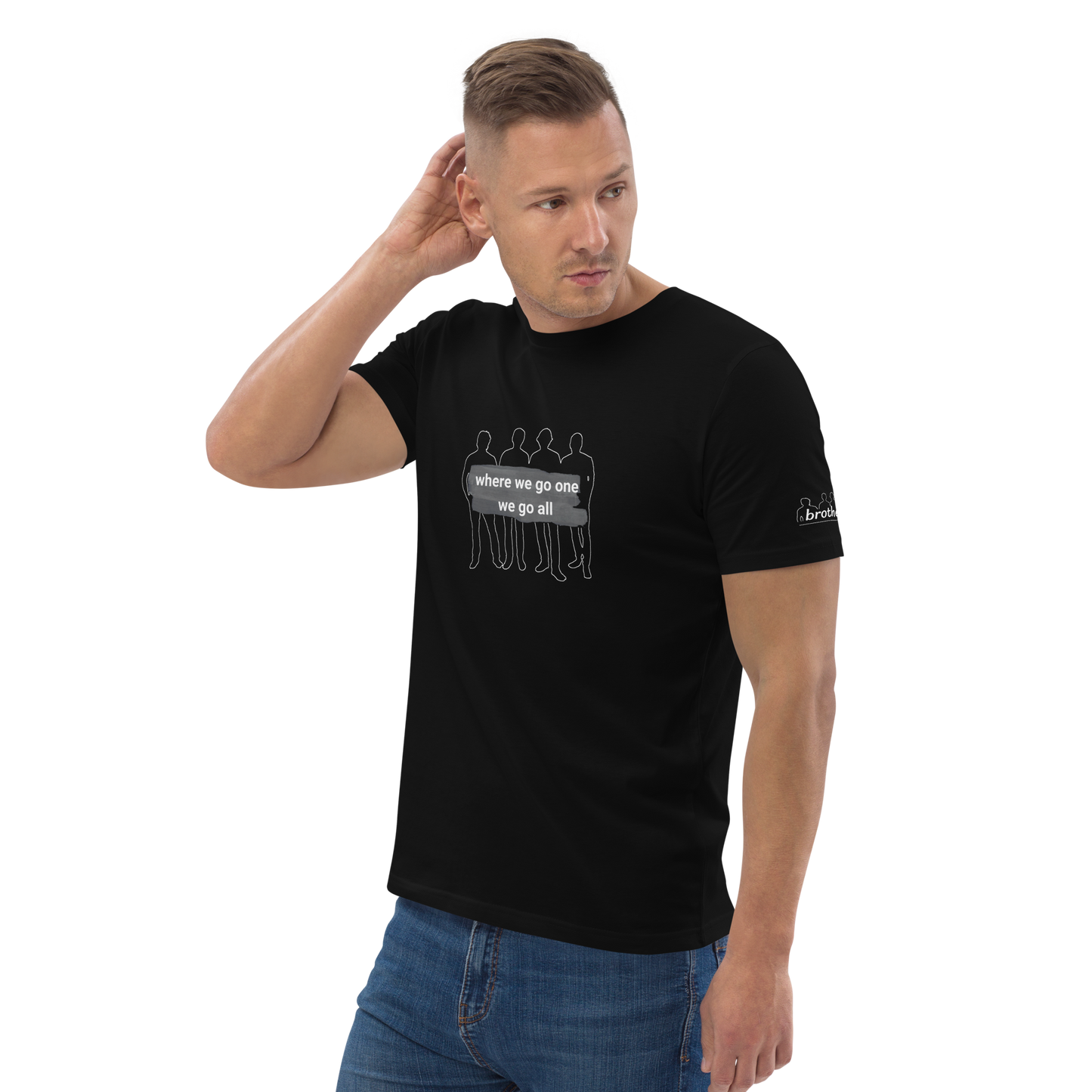 brothers Where we go one - Unisex-Bio-Baumwoll-T-Shirt / schwarz