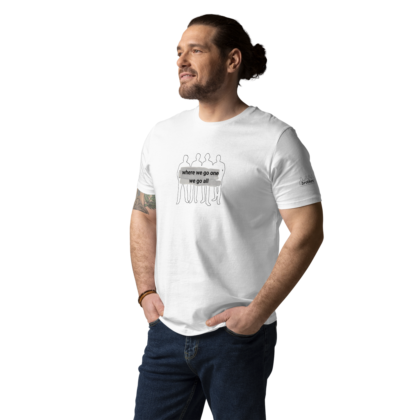 brothers Where we go one - Unisex-Bio-Baumwoll-T-Shirt / weiss